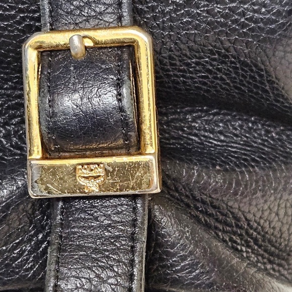 МСМ Backpack Black Leather With Charm Authentic - Picture 10 of 11